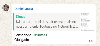 Depoimento de participante