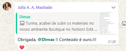 Depoimento de participante